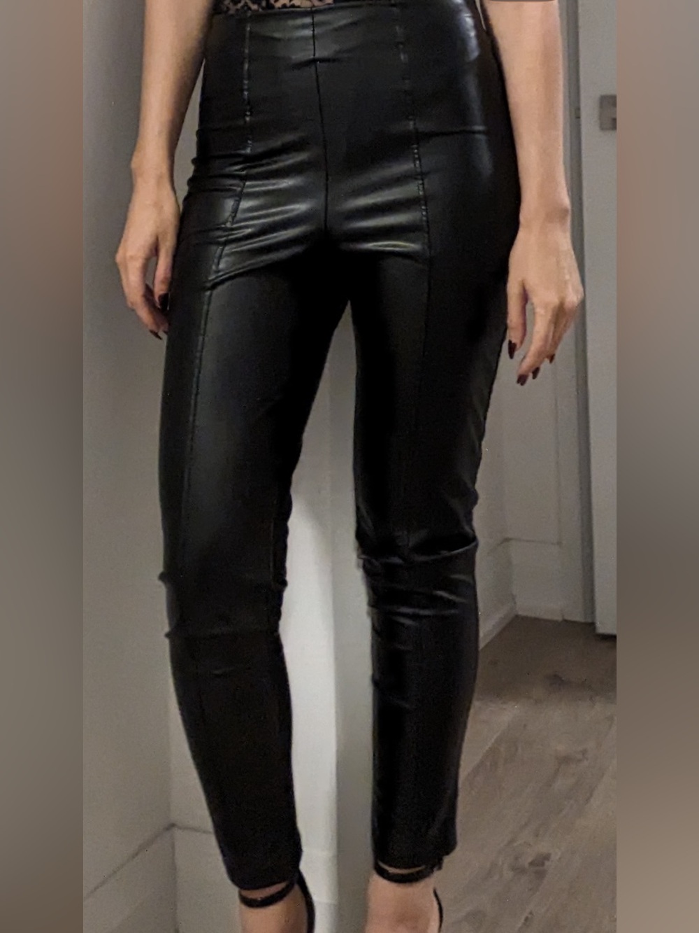 Women’s Black Faux Leather Skinny Pants